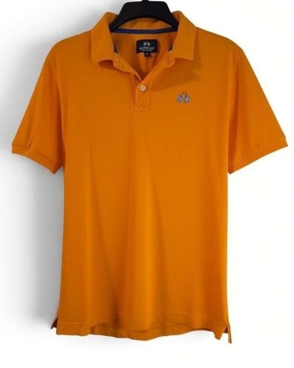 La Martina Men's Orange HMP018 Polo Shirt Size L